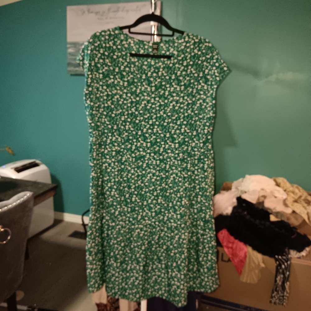 Emery Rose Chic Green Floral Mini Dress